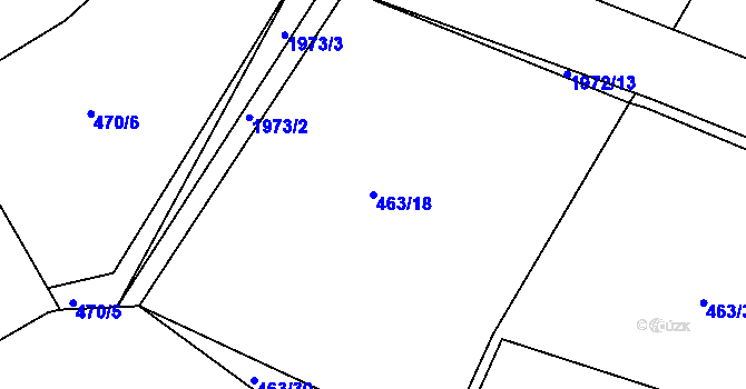 Parcela st. 463/18 v KÚ Blatná, Katastrální mapa