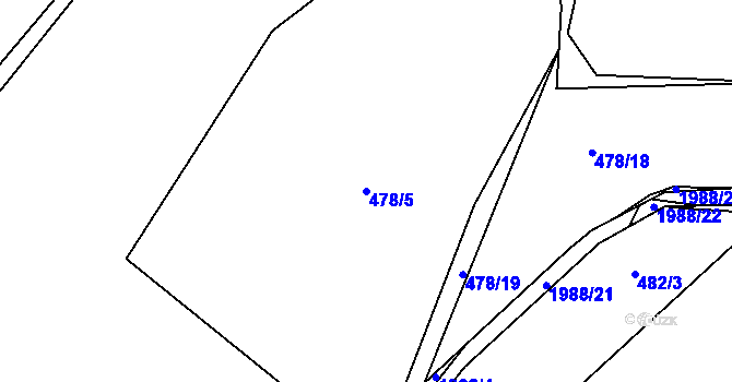 Parcela st. 478/5 v KÚ Blatná, Katastrální mapa