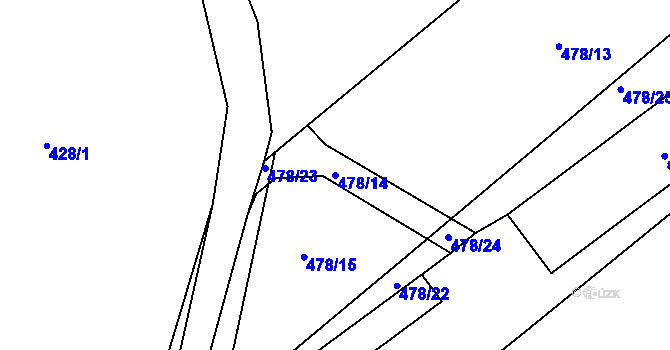 Parcela st. 478/14 v KÚ Blatná, Katastrální mapa