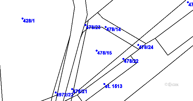 Parcela st. 478/15 v KÚ Blatná, Katastrální mapa