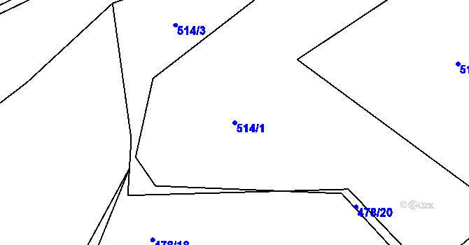 Parcela st. 514/1 v KÚ Blatná, Katastrální mapa