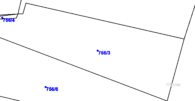 Parcela st. 756/3 v KÚ Blatná, Katastrální mapa