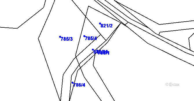 Parcela st. 786/1 v KÚ Blatná, Katastrální mapa