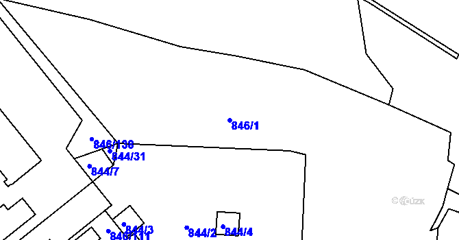 Parcela st. 846/1 v KÚ Blatná, Katastrální mapa