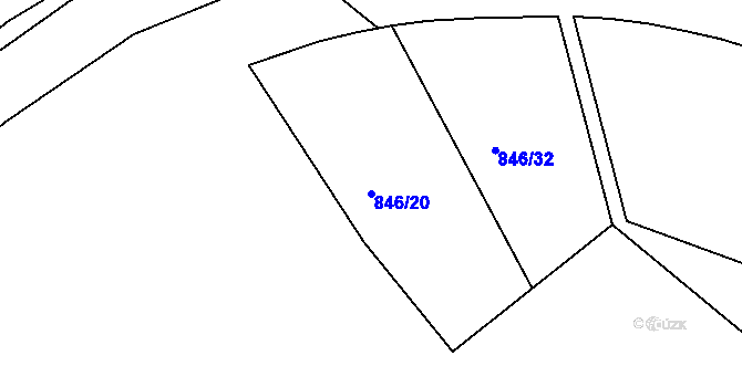 Parcela st. 846/20 v KÚ Blatná, Katastrální mapa