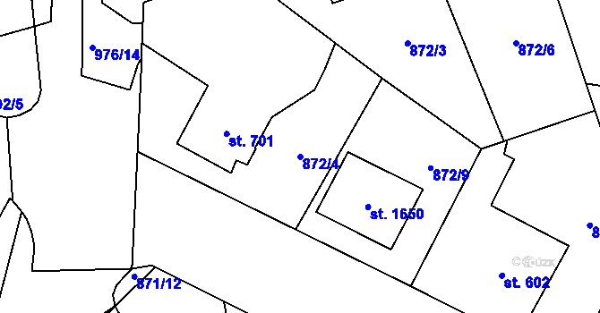 Parcela st. 872/4 v KÚ Blatná, Katastrální mapa