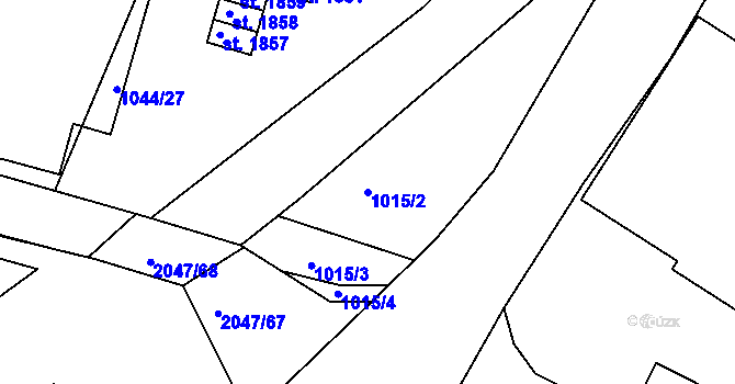Parcela st. 1015/2 v KÚ Blatná, Katastrální mapa