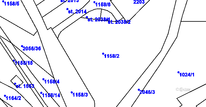 Parcela st. 1158/2 v KÚ Blatná, Katastrální mapa