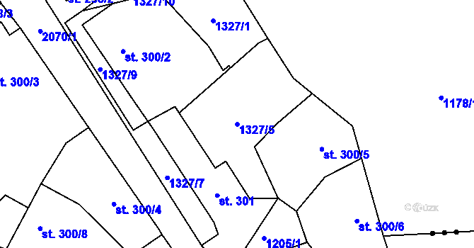 Parcela st. 1327/5 v KÚ Blatná, Katastrální mapa