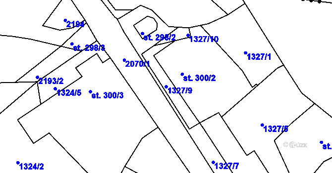 Parcela st. 1327/9 v KÚ Blatná, Katastrální mapa