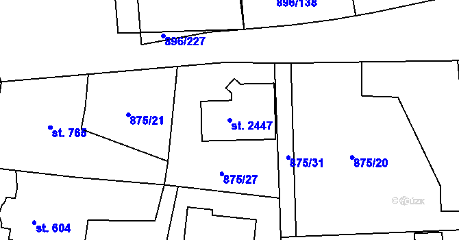 Parcela st. 2447 v KÚ Blatná, Katastrální mapa