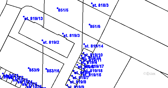 Parcela st. 819/14 v KÚ Blatná, Katastrální mapa
