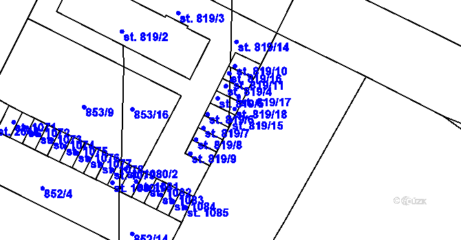 Parcela st. 819/15 v KÚ Blatná, Katastrální mapa