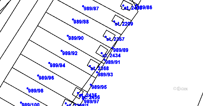 Parcela st. 2434 v KÚ Blatná, Katastrální mapa