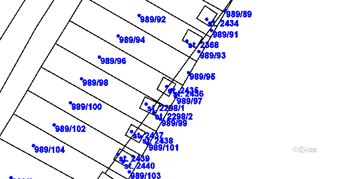 Parcela st. 2436 v KÚ Blatná, Katastrální mapa