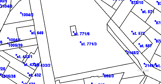 Parcela st. 771/3 v KÚ Blatná, Katastrální mapa