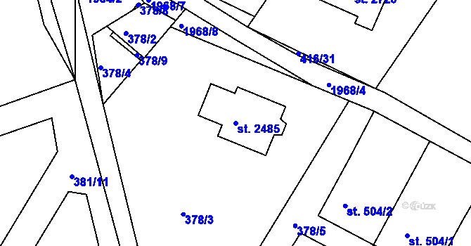 Parcela st. 2485 v KÚ Blatná, Katastrální mapa