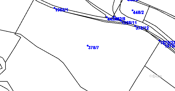 Parcela st. 378/7 v KÚ Blatná, Katastrální mapa