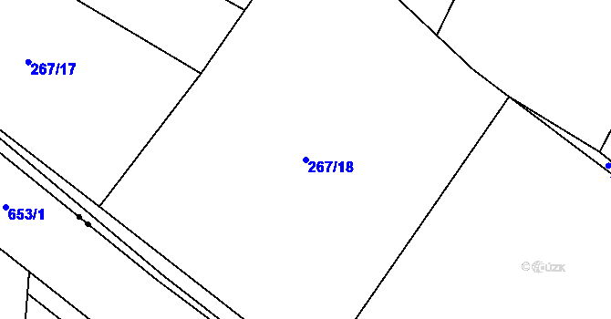 Parcela st. 267/18 v KÚ Blatná, Katastrální mapa