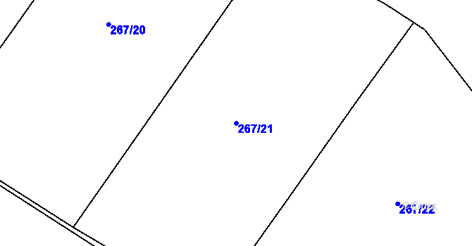Parcela st. 267/21 v KÚ Blatná, Katastrální mapa