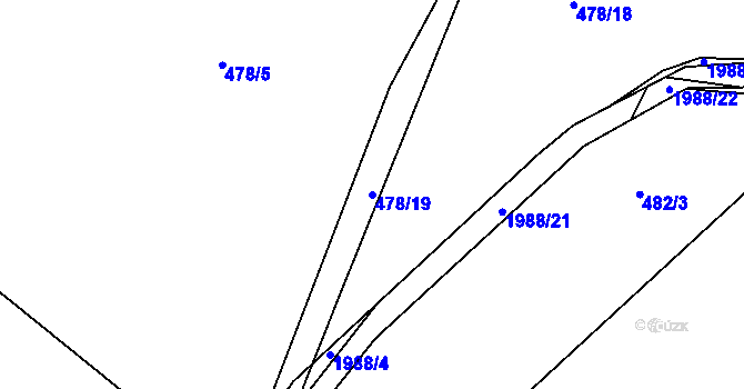 Parcela st. 478/19 v KÚ Blatná, Katastrální mapa