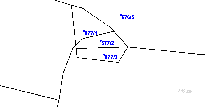 Parcela st. 677/3 v KÚ Blatná, Katastrální mapa
