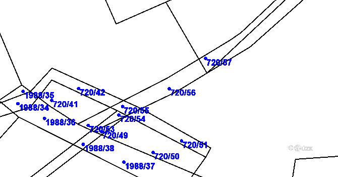 Parcela st. 720/56 v KÚ Blatná, Katastrální mapa