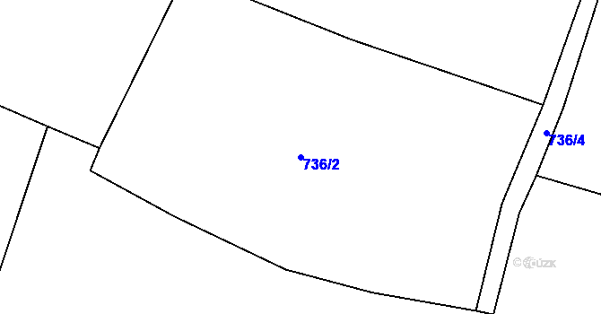 Parcela st. 736/2 v KÚ Blatná, Katastrální mapa
