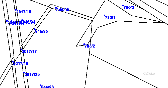 Parcela st. 783/2 v KÚ Blatná, Katastrální mapa