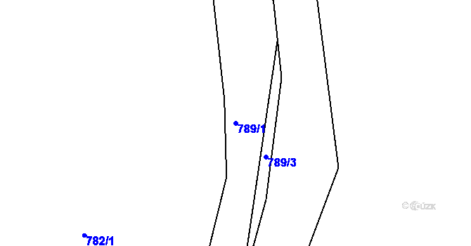 Parcela st. 789/1 v KÚ Blatná, Katastrální mapa