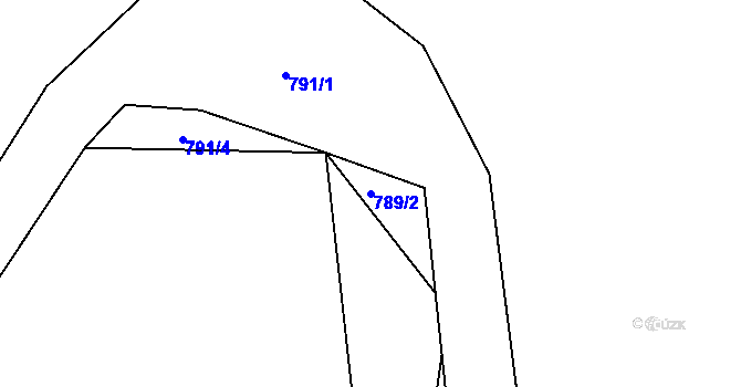 Parcela st. 789/2 v KÚ Blatná, Katastrální mapa