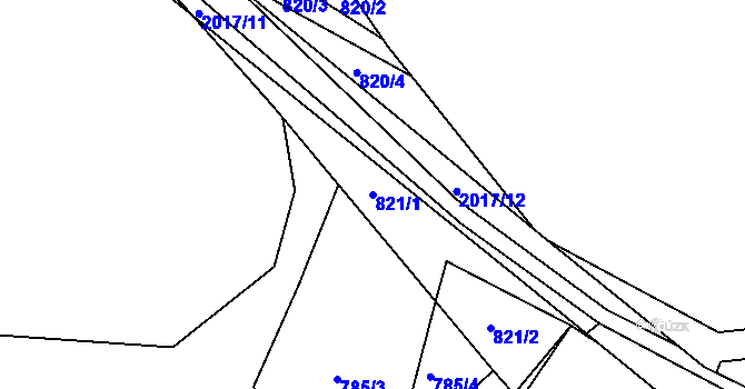 Parcela st. 821/1 v KÚ Blatná, Katastrální mapa