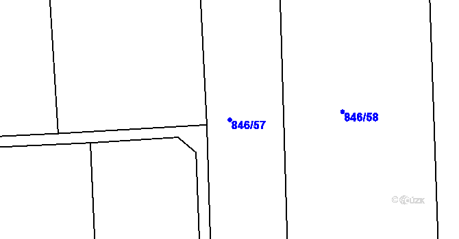 Parcela st. 846/57 v KÚ Blatná, Katastrální mapa