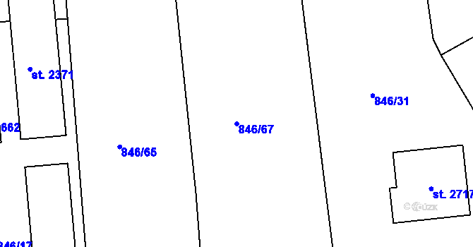 Parcela st. 846/67 v KÚ Blatná, Katastrální mapa