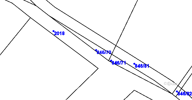 Parcela st. 846/70 v KÚ Blatná, Katastrální mapa