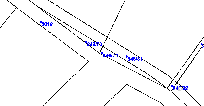Parcela st. 846/71 v KÚ Blatná, Katastrální mapa