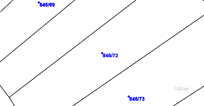 Parcela st. 846/72 v KÚ Blatná, Katastrální mapa