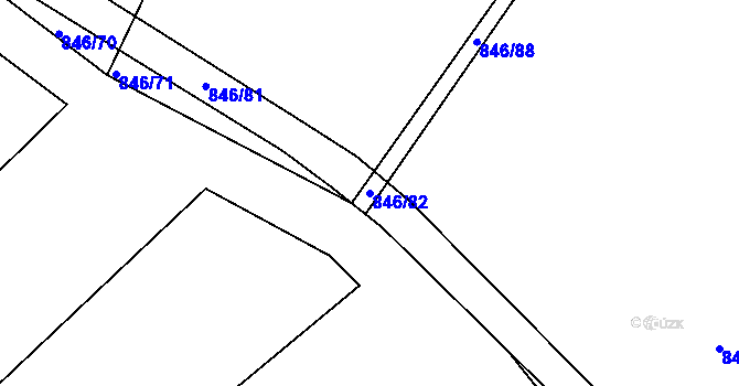 Parcela st. 846/82 v KÚ Blatná, Katastrální mapa