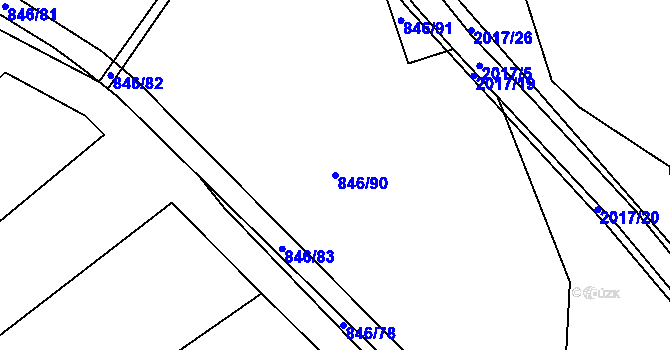 Parcela st. 846/90 v KÚ Blatná, Katastrální mapa