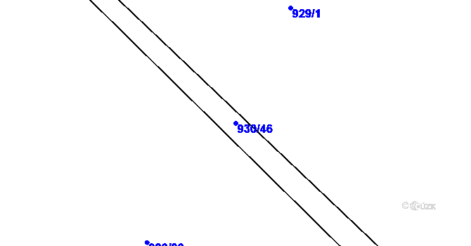 Parcela st. 930/46 v KÚ Blatná, Katastrální mapa