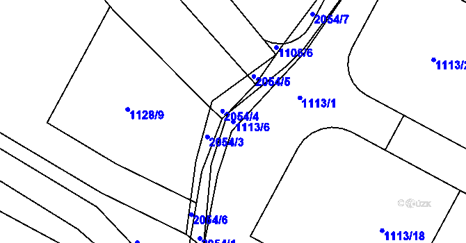 Parcela st. 1113/6 v KÚ Blatná, Katastrální mapa
