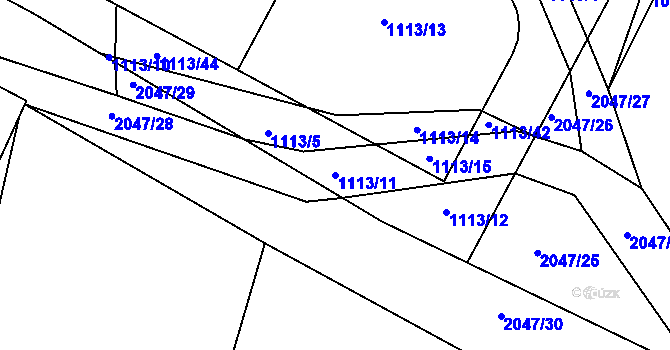 Parcela st. 1113/11 v KÚ Blatná, Katastrální mapa