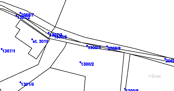 Parcela st. 1300/5 v KÚ Blatná, Katastrální mapa