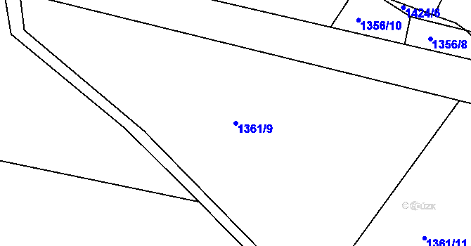 Parcela st. 1361/9 v KÚ Blatná, Katastrální mapa