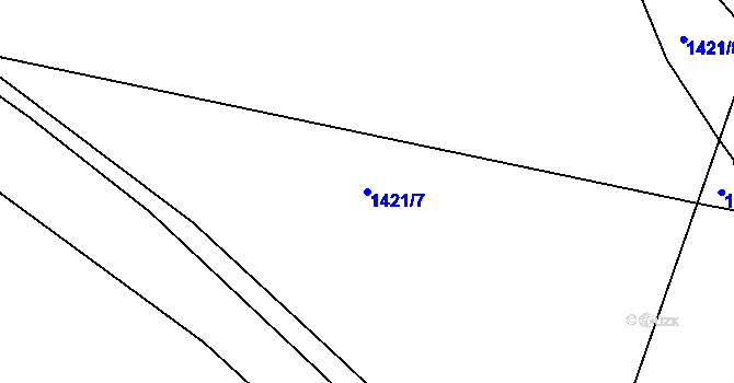 Parcela st. 1421/7 v KÚ Blatná, Katastrální mapa