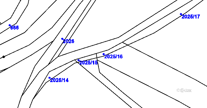 Parcela st. 2025/16 v KÚ Blatná, Katastrální mapa