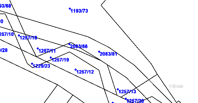 Parcela st. 2083/81 v KÚ Blatná, Katastrální mapa