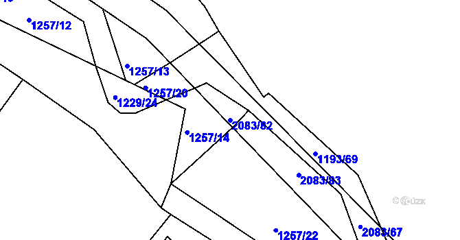 Parcela st. 2083/82 v KÚ Blatná, Katastrální mapa