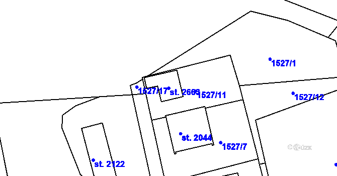 Parcela st. 2663 v KÚ Blatná, Katastrální mapa