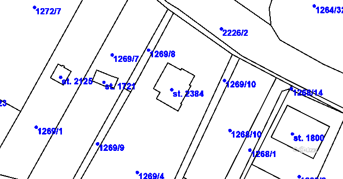 Parcela st. 2384 v KÚ Blatná, Katastrální mapa